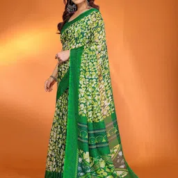 KALINI Green Silk Blend Printed Sarees-image-48