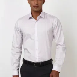 Peter England Purple Cotton Slim Fit Printed Shirt-picture-42