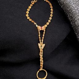 Jaynen Women Meenakari Rose Gold-Plated Charm Bracelet-image-52