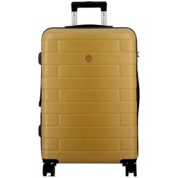 Jump Esco Yellow 8 Wheels Medium Hard Cabin Trolley Bag-image-56