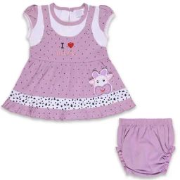 Wish Karo Kids Purple Printed Frock & Briefs-image-63