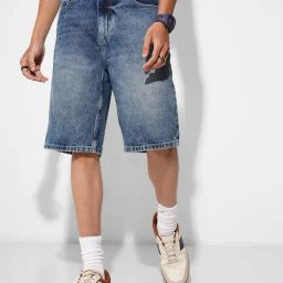 Sf Jeans By Pantaloons Blue Loose Fit Denim Shorts-picture-0