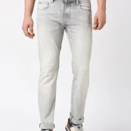 Pepe Jeans VAPOUR Light Grey Lightly Washed Slim Fit Jeans-image-87