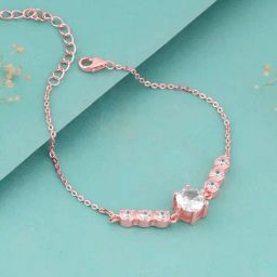 GIVA 92.5 Sterling Silver Rose Gold Zircon Eclectic Shine Bracelet-image-22