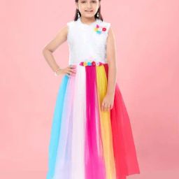 Aarika Kids Multicolor Applique Gown-image-74