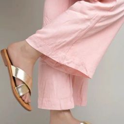 Shoetopia Women's Gold Cross Strap Sandals-image-21