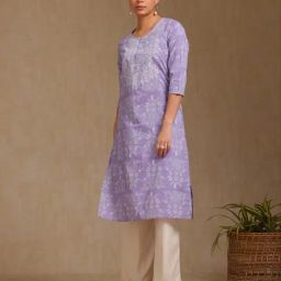 Soch Purple Cotton Regular Fit Embroidered Kurtas-image-21