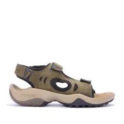 Woodland Men's Olive Green Floaters-image-69