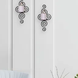 HOSLEY Black Set of 2 Candle Holder-25