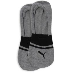 Puma Heritage Footie Grey Cotton Solid Large Socks - Pack of 2-22