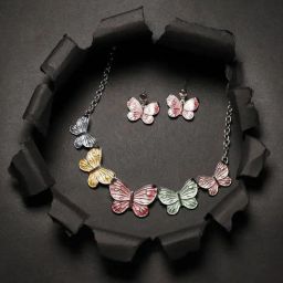 Sohi Multicolor Pastel Butterfly Jewellery Set-25