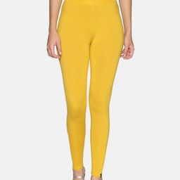 TWIN BIRDS Women Yellow Solid Ankle Length Leggings-image-6