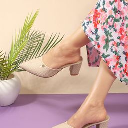Carlton London Textured Party Block Mules-53