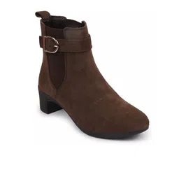 FAUSTO Women Buckled Block Heeled Chelsea Boots-picture-39