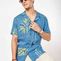 Urban Ranger by pantaloons Men Original Slim Fit Floral Opaque Printed Casual Shirt-image-12