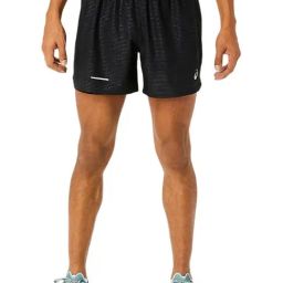 Asics Performance Black Regular Fit Self Pattern Sports Shorts-picture-5