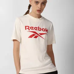 Reebok Beige Printed Sports T-Shirt-image-5