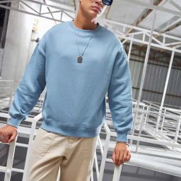 Bewakoof Blue Relaxed Fit Oversized Sweatshirt-image-22