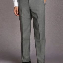 Louis Philippe Grey Regular Fit Texture Trousers-picture-27