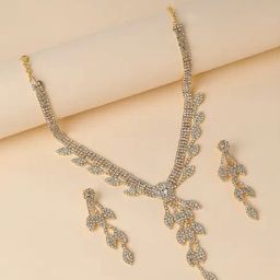 Sohi silver plated designer party necklace for women-12