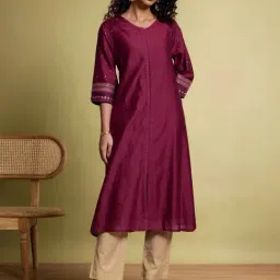 Taneira Dark Pink Regular Fit Kurtas-image-94