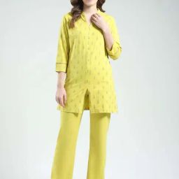 Monte Carlo Yellow Regular Fit Printed Night Suit-image-15