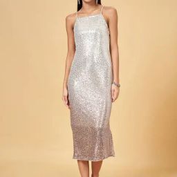 Annabelle by Pantaloons Silver Embellished Bodycon Dress-image-54