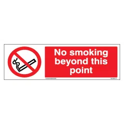 SUNSIGNS No Smoking beyond this point Signage Size 300x100 mm HP Print + Vinyl + Sun Board, SS0214-image-93