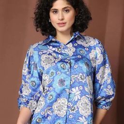 Melon By plusS Blue Printed Top-picture-10