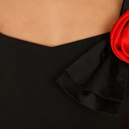 Shahina Fashion Girls Shoulder Straps Ruffles Detail Satin Fit and Flare Dresses-image-33