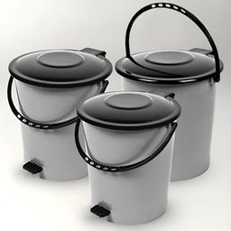 Kuber Industries Grey & Black 3 Pieces Pedal Dust Bins 10 L-57