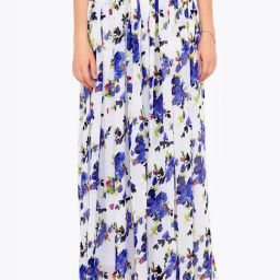 Cation White Floral Print Maxi Skirt-79