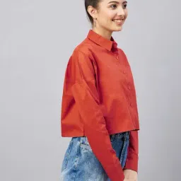 Chimpanzee Rust Cotton Regular Fit Shirt-8