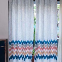 Urban Space Multicolor Cotton Window Curtain With Tieback & Eyelet - Set of 2-42