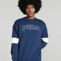 Puma Persian Blue Cotton Relaxed Fit Printed Sweatshirt-10