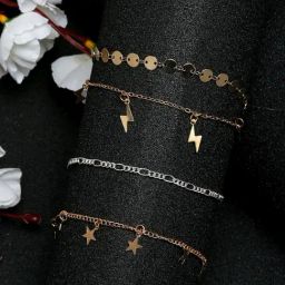 YouBella Jewellery Gold-Plated Flexible fit Bracelet - Set of 4-image-55