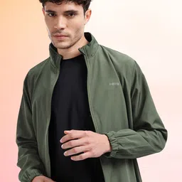 HRX by Hrithik Roshan Brand Logo Detail Mock Collar Running Bomber Jacket-picture-42