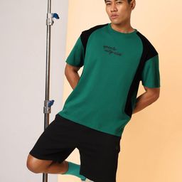 CULT Men Green Sports City Club Colourblock T-shirt-image-31