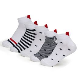 Supersox Women Pack Of 5 Assorted Ankle-Length Cotton Socks-10
