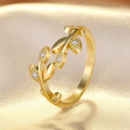 Jewels Galaxy Gold-Plated AD-studded Adjustable Finger Ring-19