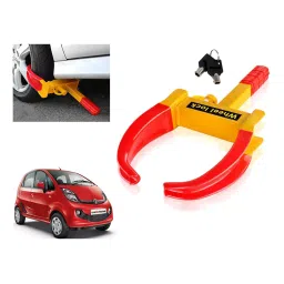 Auto Pearl Security Adjustable Anti Theft Yellow, Red Wheel Clamp Lock Compatible with Nano Genx-16