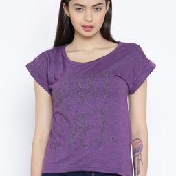 Sera Women Purple Embellished High-Low Top-image-55