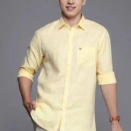 Allen Solly Yellow Linen Slim Fit Shirt-image-80