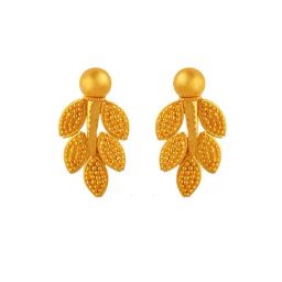 P.C. Chandra Jewellers 22k Gold Delicate Adorned With Leafy Details Stud Earrings-72