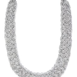 RICHEERA Silver-Toned Beaded Braided Necklace-image-19