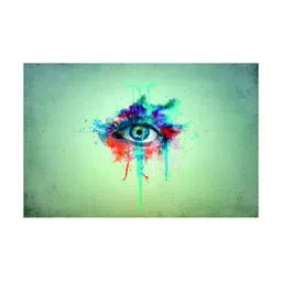 Inephos Green And Blue Printed Canvas Wall Art-45