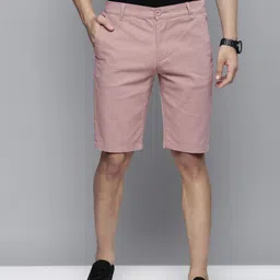The Indian Garage Co Men Pink Slim Fit Regular Shorts-image-84