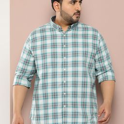 Sztori Men Plus Size Checked Pure Cotton Casual Shirt-picture-14