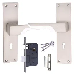 Atom MH-O55-KY-SS 203.2 mm (8 Inch) Zinc Silver Satin Finish Mortise Door Handle Set with Lock Body-image-46