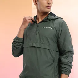 HRX by Hrithik Roshan Hooded Half-Zipper Lifestyle Bomber Jacket-picture-3